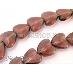 Inimioara sticla, ametist 10mm 5b
